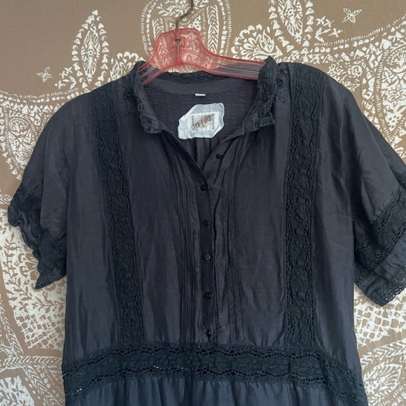 Y2K Johnny Was Pete & Greta Black Midi Dress silk M - Picture 2 of 7